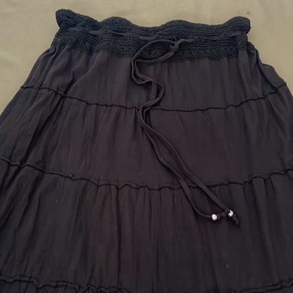 OSO Casuals Ruffled 💯 %cotton black color size XL” womens Skirt - Picture 6 of 14